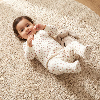 Juniors Cotton Round Neck Long Sleeves Sleepsuit with Floral Print