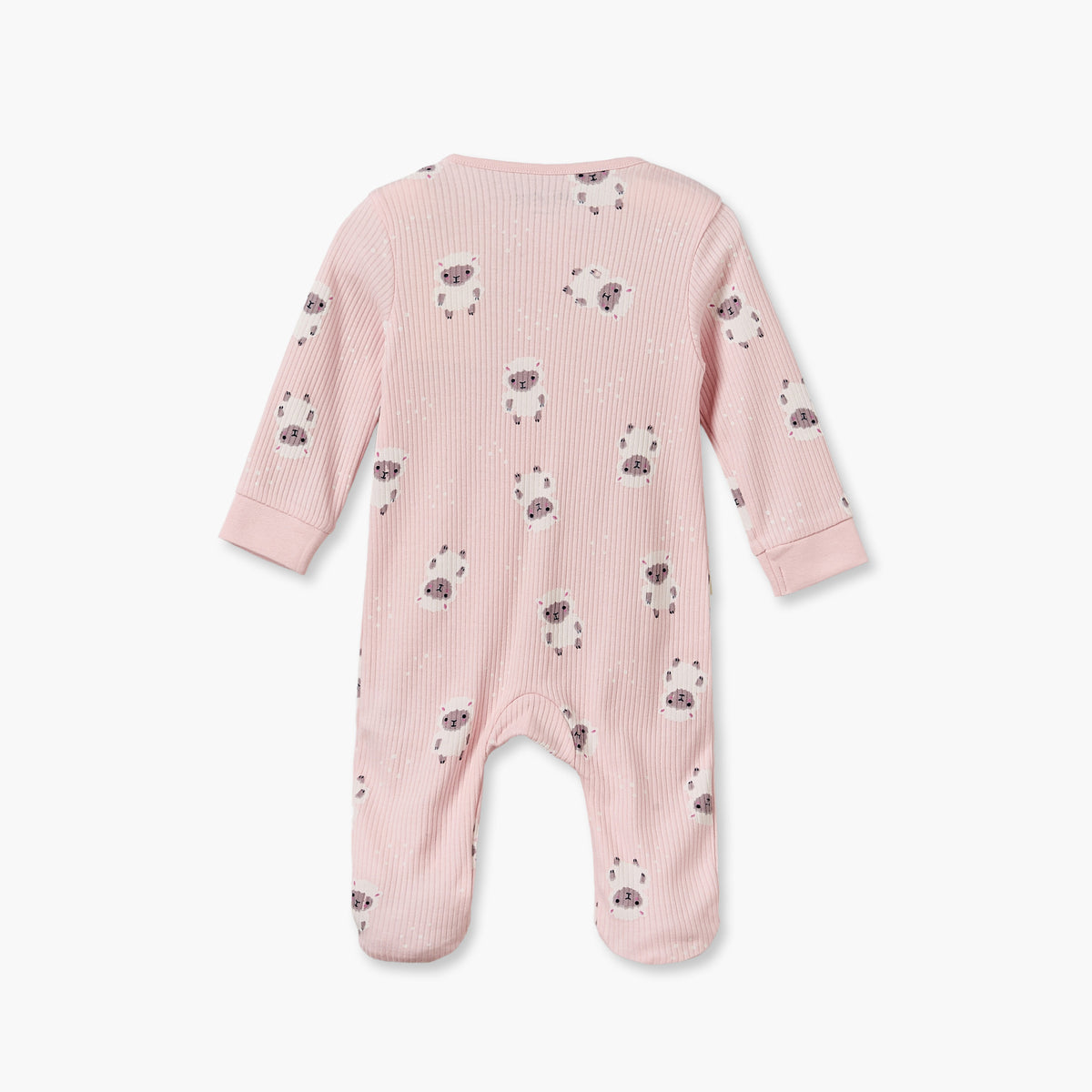Juniors Cotton Crew Neck Long Sleeves Sleepsuit with Sheep Print