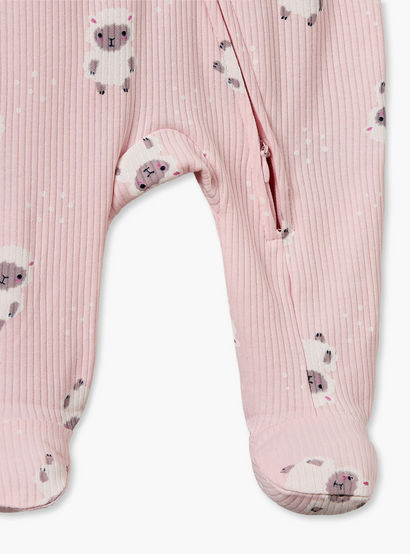 Juniors Cotton Crew Neck Long Sleeves Sleepsuit with Sheep Print-baby-girls-clothing-nightwear-sleepsuits-image-5