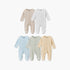 Pack of 5 Juniors Cotton Crew Neck Long Sleeves Sleepsuit with Snap Button Closure - Multicolour / 12-18 mths