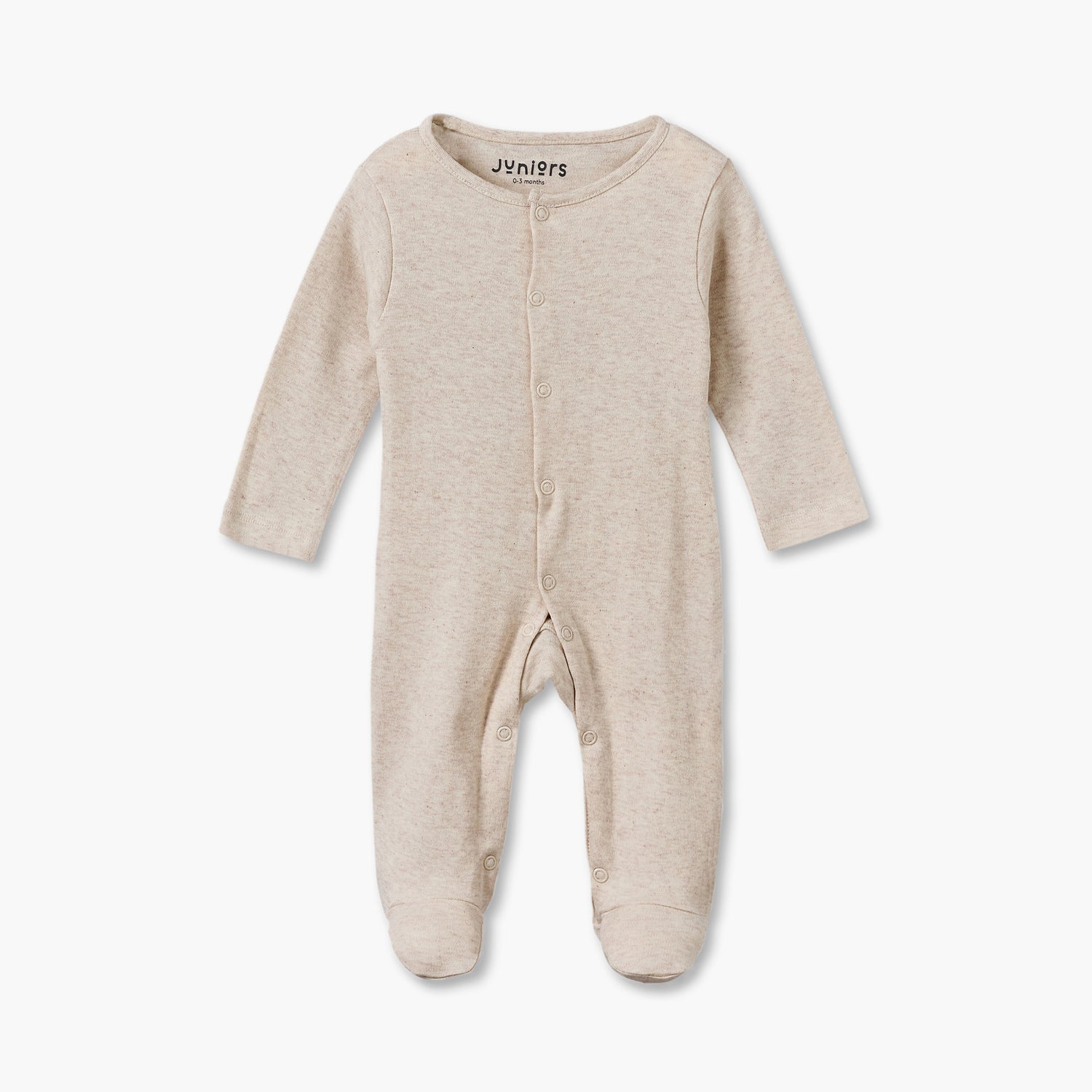 Pack of 5 Juniors Cotton Crew Neck Long Sleeves Sleepsuit with Snap Button Closure