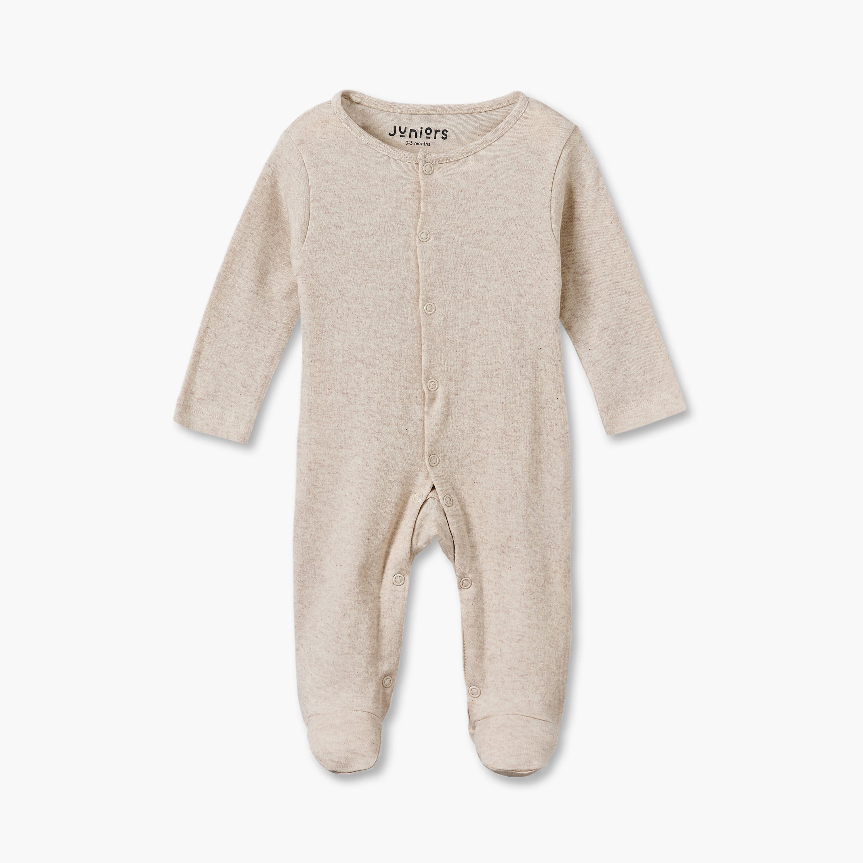 Pack of 5 Juniors Cotton Crew Neck Long Sleeves Sleepsuit with Snap Button Closure