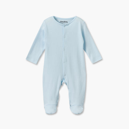 Pack of 5 Juniors Cotton Crew Neck Long Sleeves Sleepsuit with Snap Button Closure