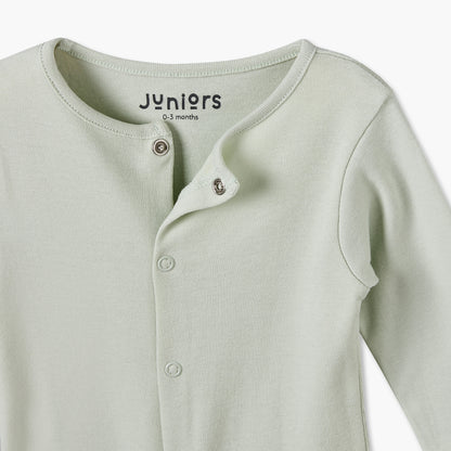 Pack of 5 Juniors Cotton Crew Neck Long Sleeves Sleepsuit with Snap Button Closure