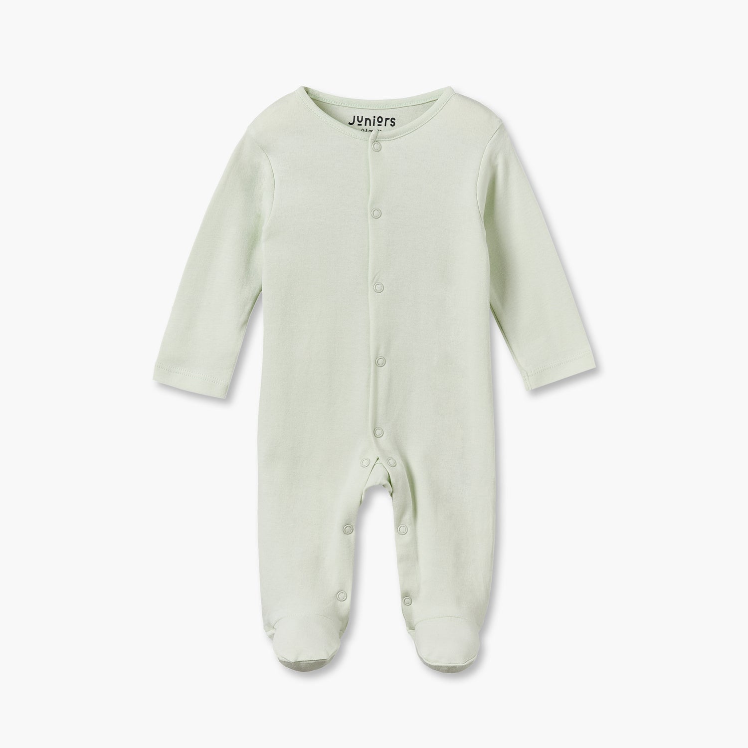 Pack of 5 Juniors Cotton Crew Neck Long Sleeves Sleepsuit with Snap Button Closure