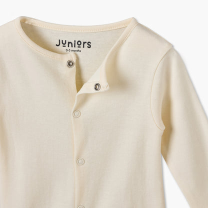 Pack of 5 Juniors Cotton Crew Neck Long Sleeves Sleepsuit with Snap Button Closure