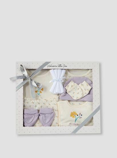 Juniors 9-Piece Girls Gift Set - Cotton - Sleeveless T-shirt, Pyjamas, Bib, Booties - Printed-baby-girls-clothing-setsandcoords-image-1