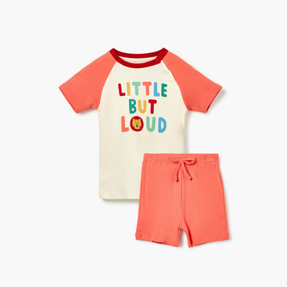 Juniors Heart Print T-shirt and Pyjama Set