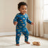 Juniors Cotton Round Neck Long Sleeve Pyjama Set with Vehicle Print - Blue / 12-18 mths