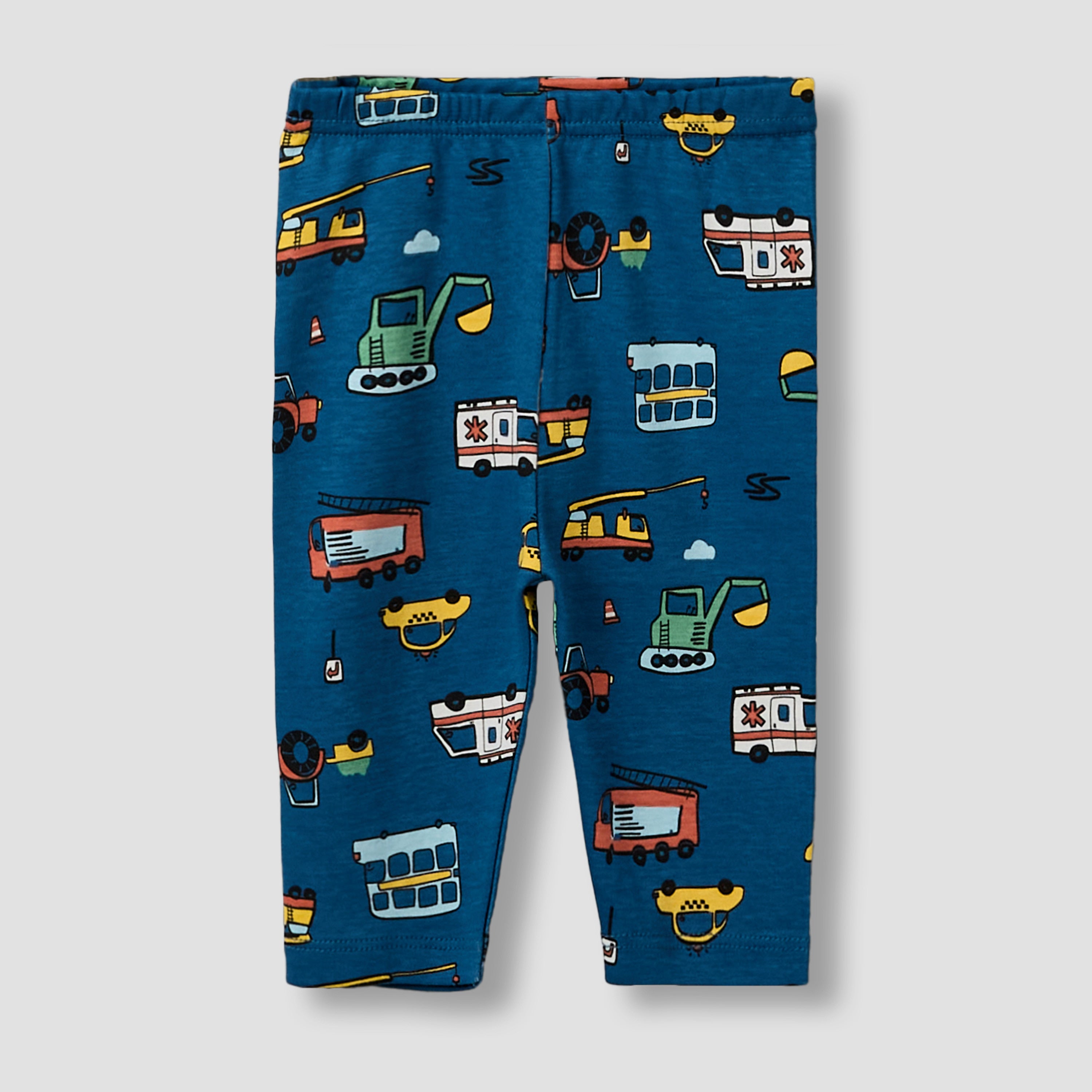 Juniors Cotton Round Neck Long Sleeve Pyjama Set with Vehicle Print