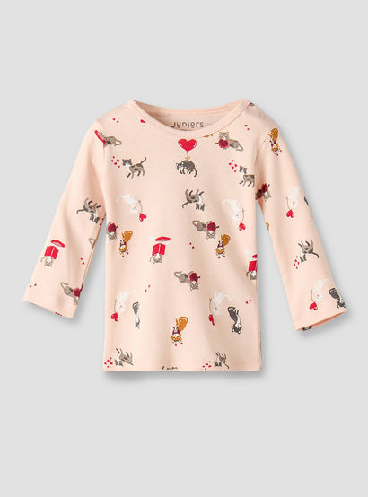 Juniors Cotton Round Neck Long Sleeve Pyjama Set with Cat Print-baby-girls-clothing-nightwear-pyjamasets-image-3