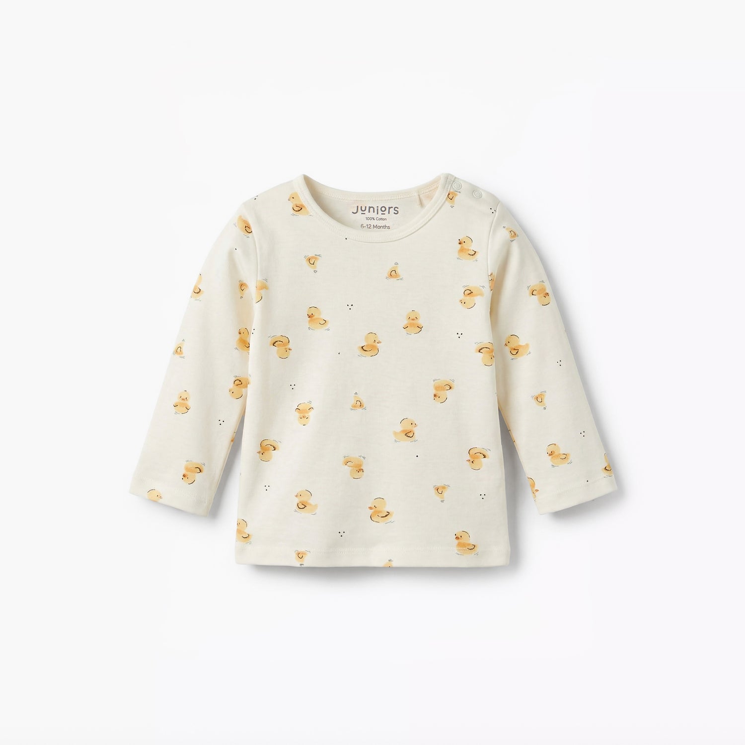 Juniors Cotton Round Neck Long Sleeves Pyjama Set with Duck Print