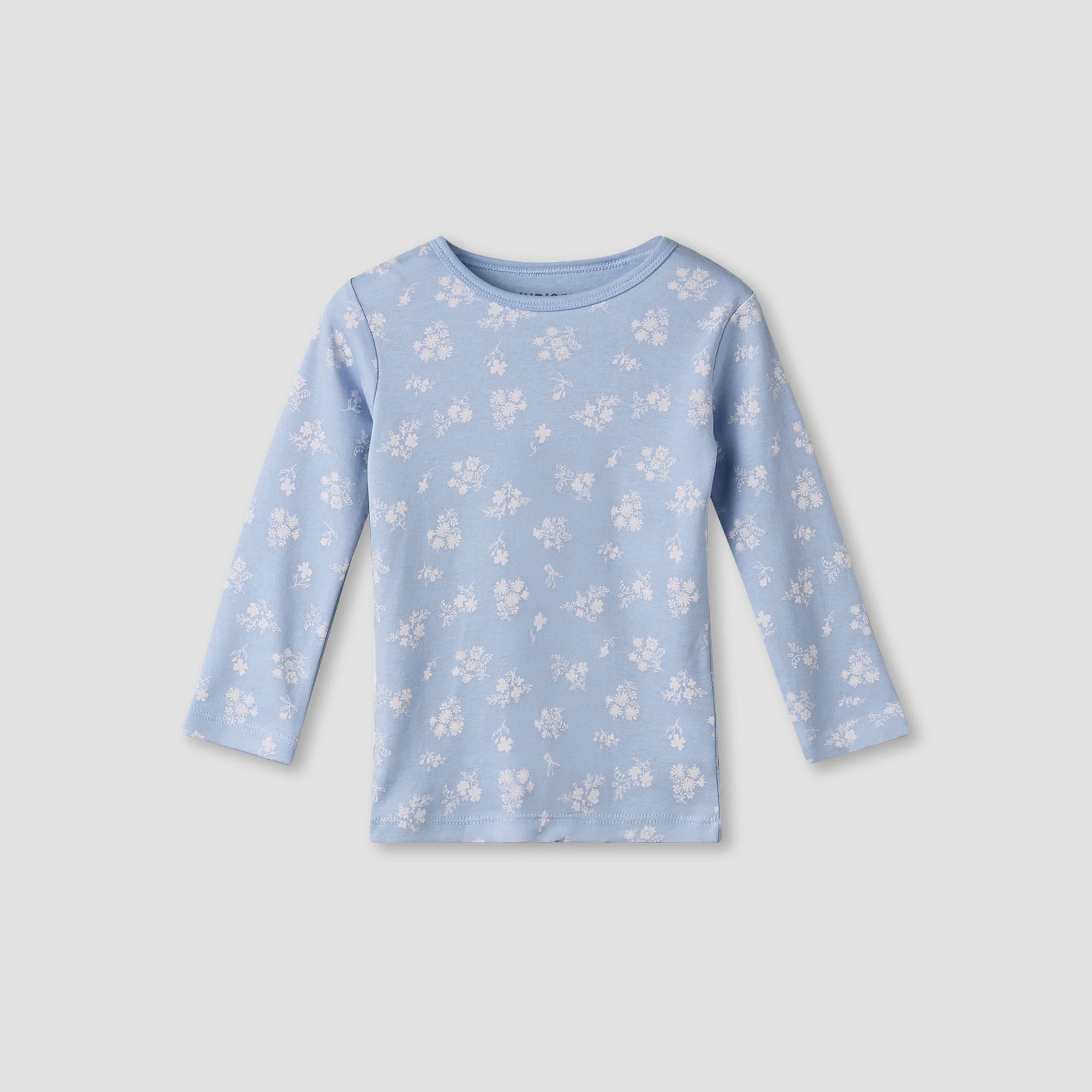 Juniors Cotton Round Neck Long Sleeve Pyjama Set with Floral Print