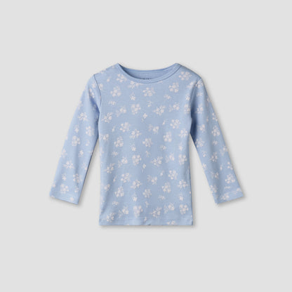 Juniors Cotton Round Neck Long Sleeve Pyjama Set with Floral Print