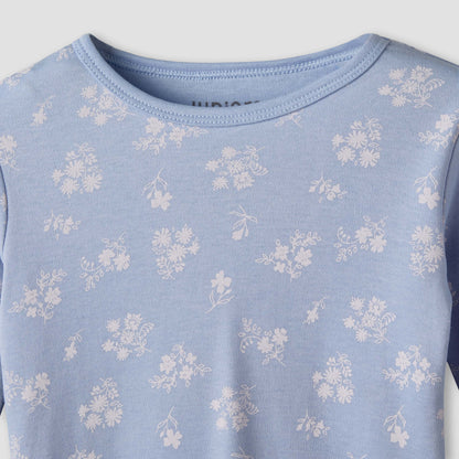 Juniors Cotton Round Neck Long Sleeve Pyjama Set with Floral Print