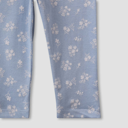 Juniors Cotton Round Neck Long Sleeve Pyjama Set with Floral Print