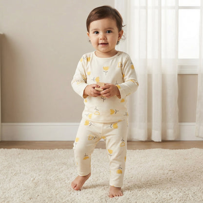 Juniors Printed Ribbed T-shirt and Pyjama Set