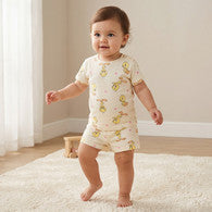 Warner Bros Round Neck Short Sleeve T-shirt and Shorts Set with Tweety Print-undefined-image-1