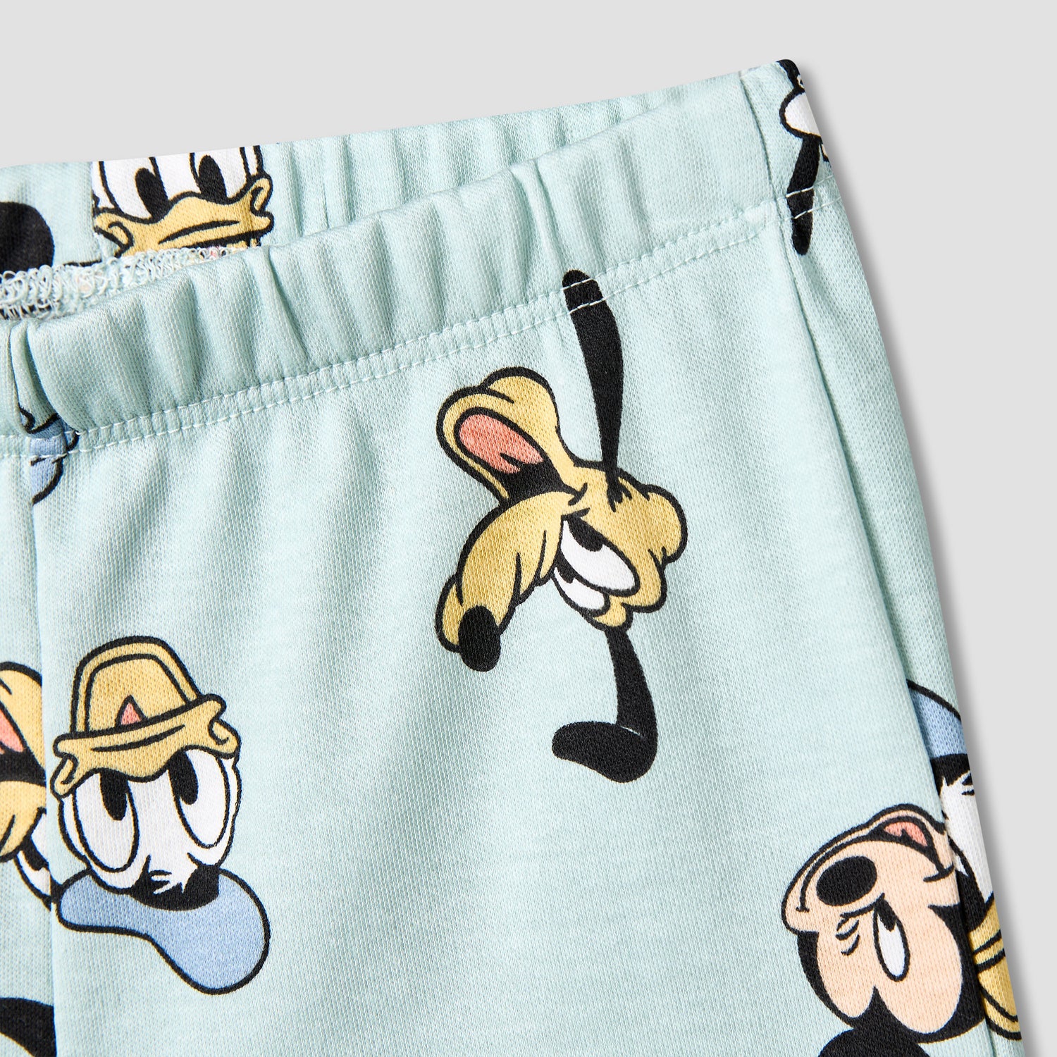 Disney Cotton Round Neck Short Sleeves T-shirt and Shorts Set with Mickey Mouse and Friends Print