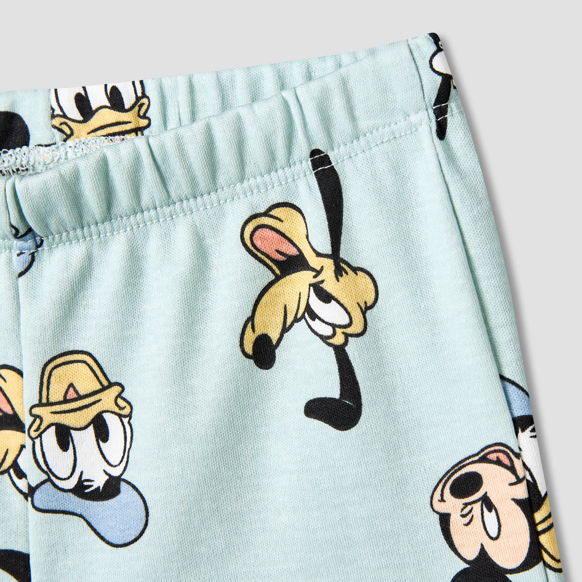 Disney Cotton Round Neck Short Sleeves T-shirt and Shorts Set with Mickey Mouse and Friends Print