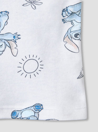 Disney Crew Neck Short Sleeves T-shirt and Shorts Set with Stitch Print-baby-boys-clothing-setsandcoords-image-6