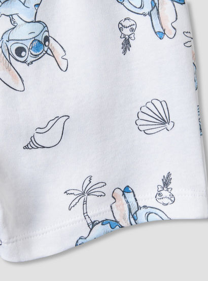 Disney Crew Neck Short Sleeves T-shirt and Shorts Set with Stitch Print-baby-boys-clothing-setsandcoords-image-8
