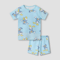 Disney Round Neck Short Sleeves T-shirt and Shorts Set with Donald Duck Print-undefined-image-1