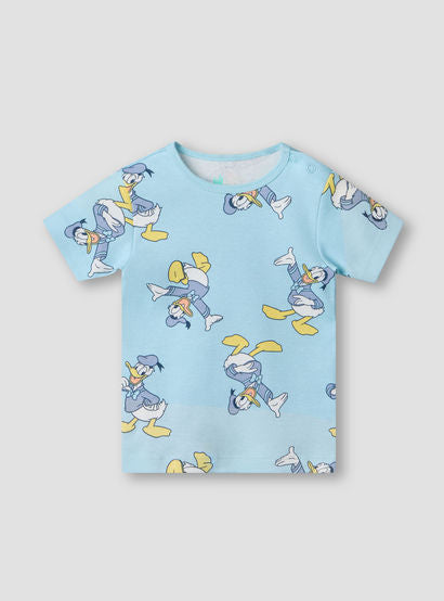 Disney Round Neck Short Sleeves T-shirt and Shorts Set with Donald Duck Print-baby-boys-clothing-setsandcoords-image-3
