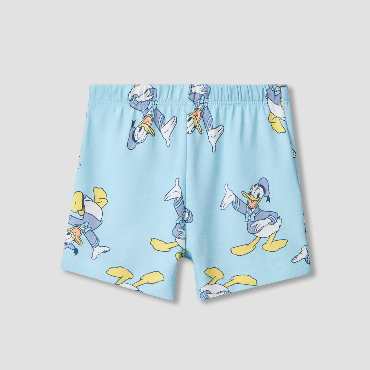 Disney Round Neck Short Sleeves T-shirt and Shorts Set with Donald Duck Print