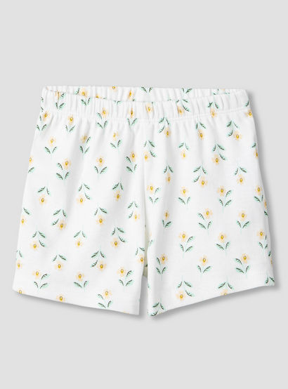 Juniors Round Neck Short Sleeves T-shirt and Shorts Set with Floral Print-baby-girls-clothing-setsandcoords-image-4