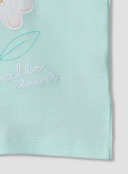 Juniors Round Neck Short Sleeves T-shirt and Shorts Set with Floral Print-baby-girls-clothing-setsandcoords-image-6