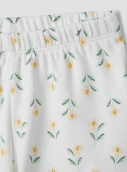 Juniors Round Neck Short Sleeves T-shirt and Shorts Set with Floral Print-baby-girls-clothing-setsandcoords-image-7