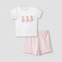 Juniors Crew Neck Short Sleeve T-shirt and Shorts Set with Duck Applique