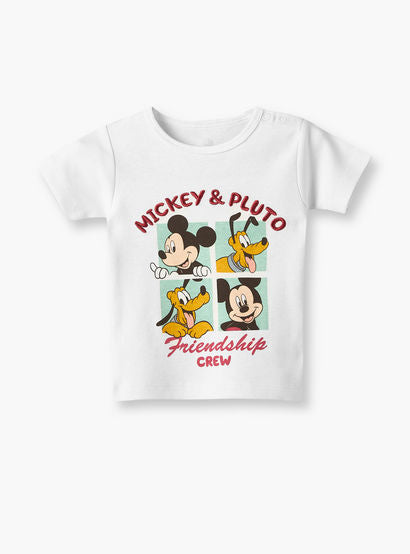 Disney Crew Neck Short Sleeves T-shirt and Shorts Set with Mickey Mouse and Pluto Print-baby-boys-clothing-setsandcoords-image-3