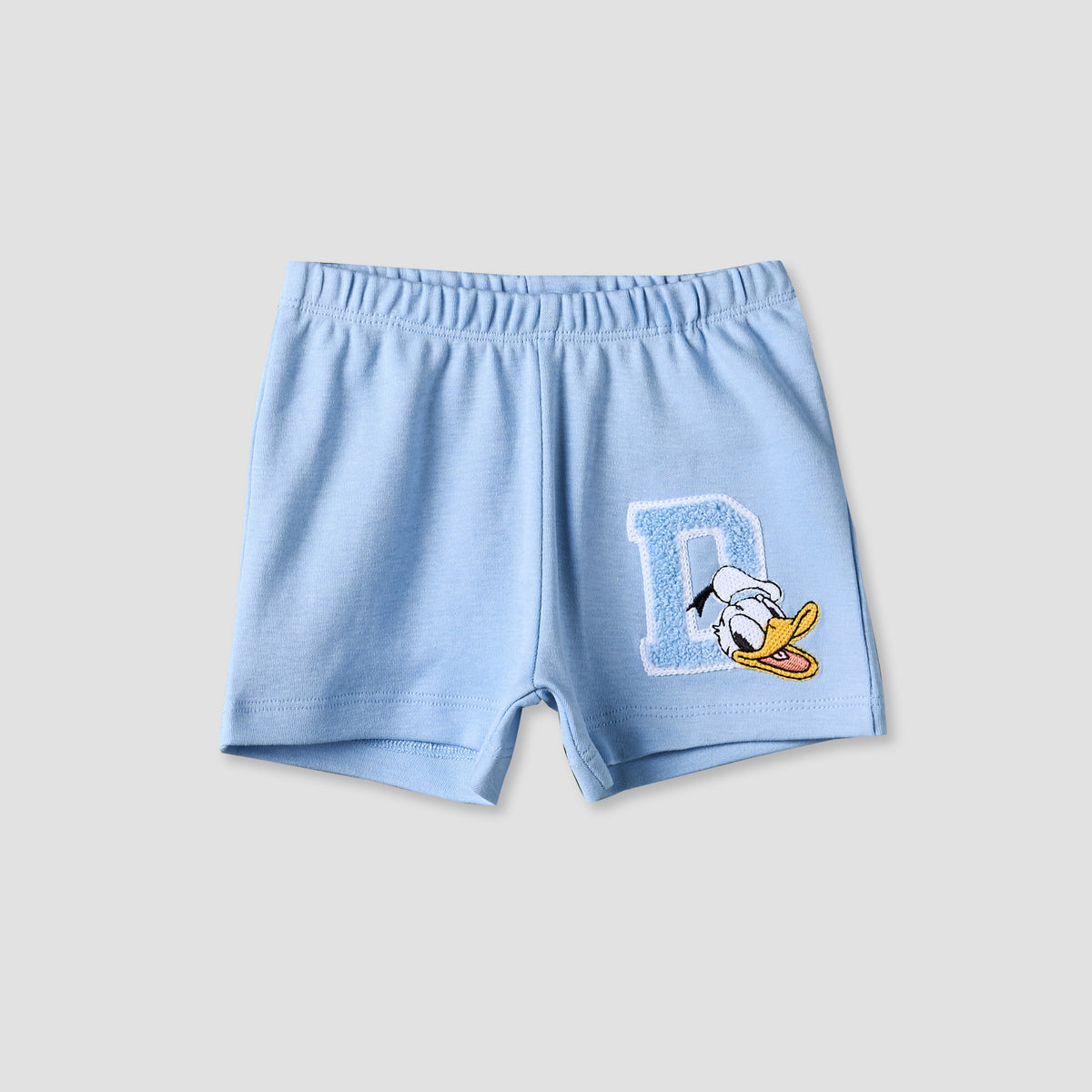 Disney Crew Neck Short Sleeves T-shirt and Shorts Set with Donald Duck Applique