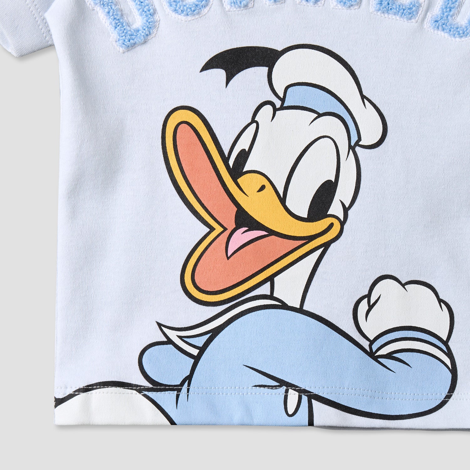Disney Crew Neck Short Sleeves T-shirt and Shorts Set with Donald Duck Applique