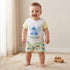 Disney Round Neck Short Sleeves T-shirt and Shorts Set with Stitch Print - White / 12-18 mths