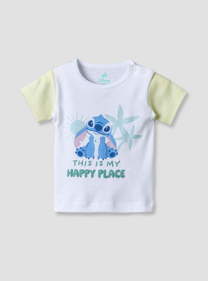 Disney Round Neck Short Sleeves T-shirt and Shorts Set with Stitch Print-baby-boys-clothing-setsandcoords-image-3