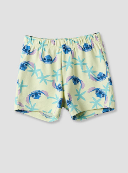 Disney Round Neck Short Sleeves T-shirt and Shorts Set with Stitch Print-baby-boys-clothing-setsandcoords-image-4