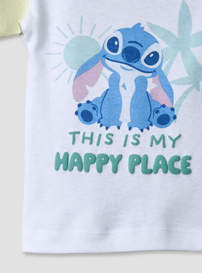 Disney Round Neck Short Sleeves T-shirt and Shorts Set with Stitch Print-baby-boys-clothing-setsandcoords-image-7