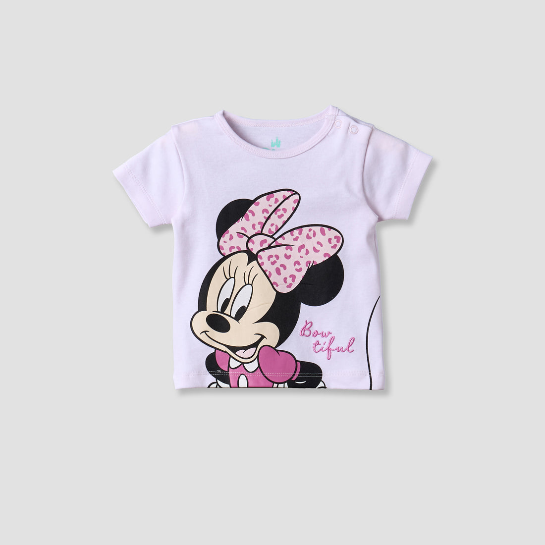 Disney Crew Neck Short Sleeve T-shirt and Shorts Set with Minnie Mouse Print