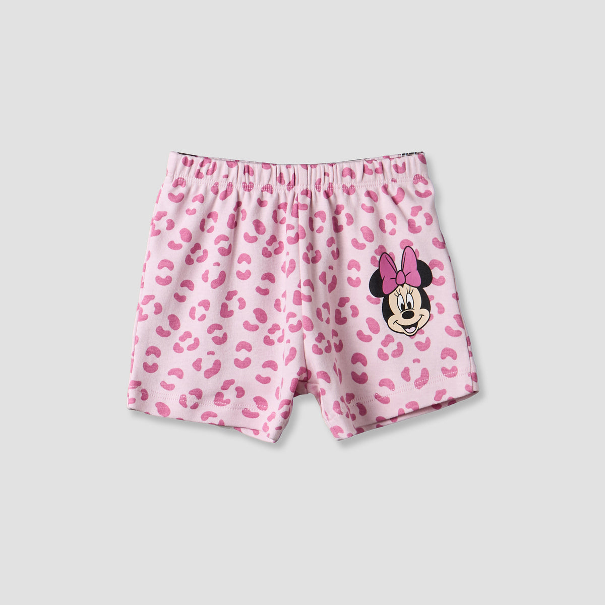 Disney Crew Neck Short Sleeve T-shirt and Shorts Set with Minnie Mouse Print