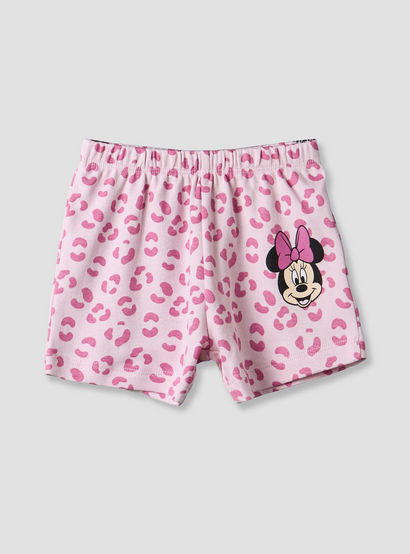Disney Crew Neck Short Sleeve T-shirt and Shorts Set with Minnie Mouse Print-baby-girls-clothing-setsandcoords-image-3