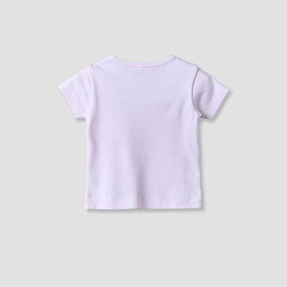 Disney Crew Neck Short Sleeve T-shirt and Shorts Set with Minnie Mouse Print