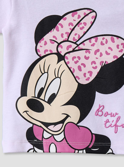 Disney Crew Neck Short Sleeve T-shirt and Shorts Set with Minnie Mouse Print-baby-girls-clothing-setsandcoords-image-6