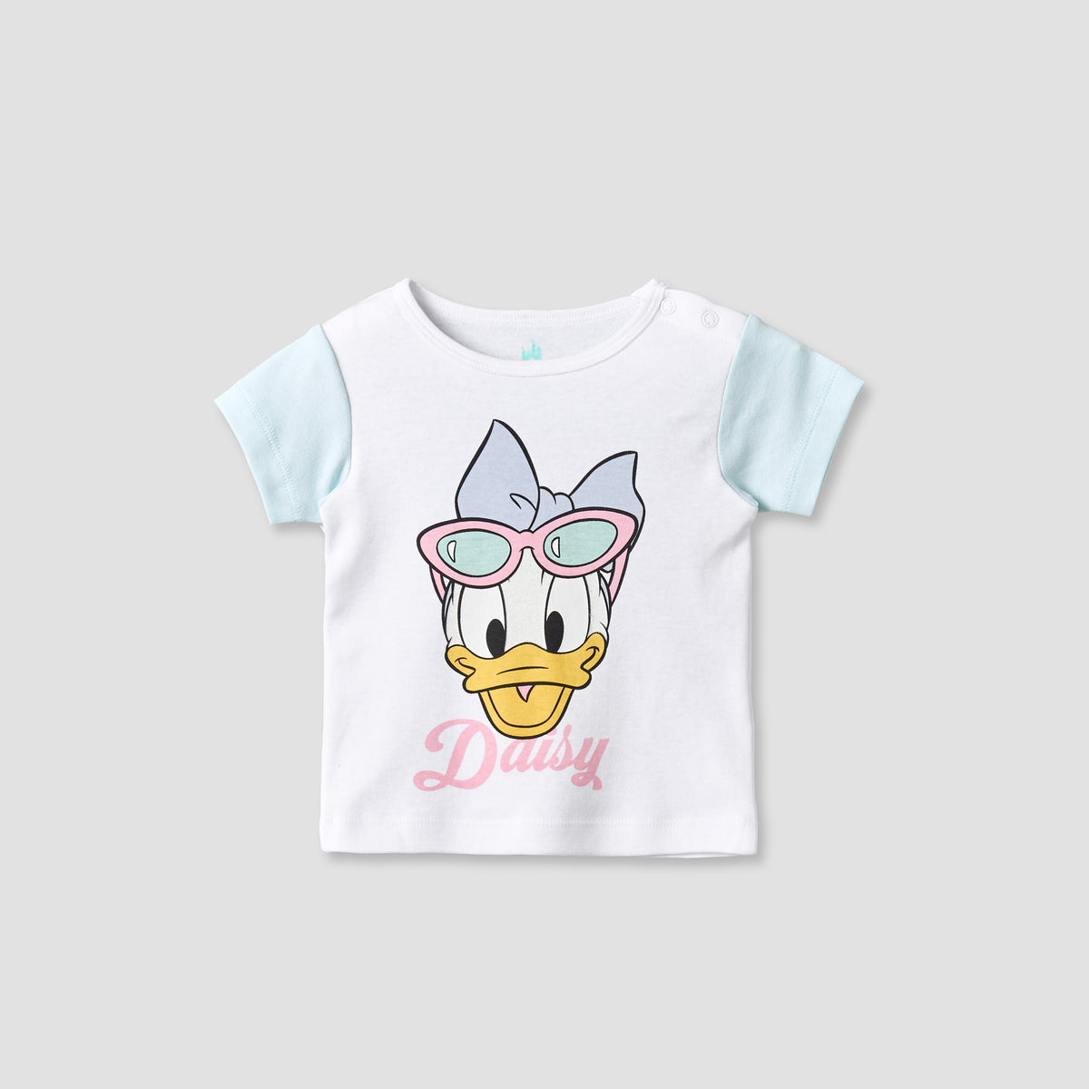 Disney Crew Neck Short Sleeve T-shirt and Shorts Set with Daisy Duck Print