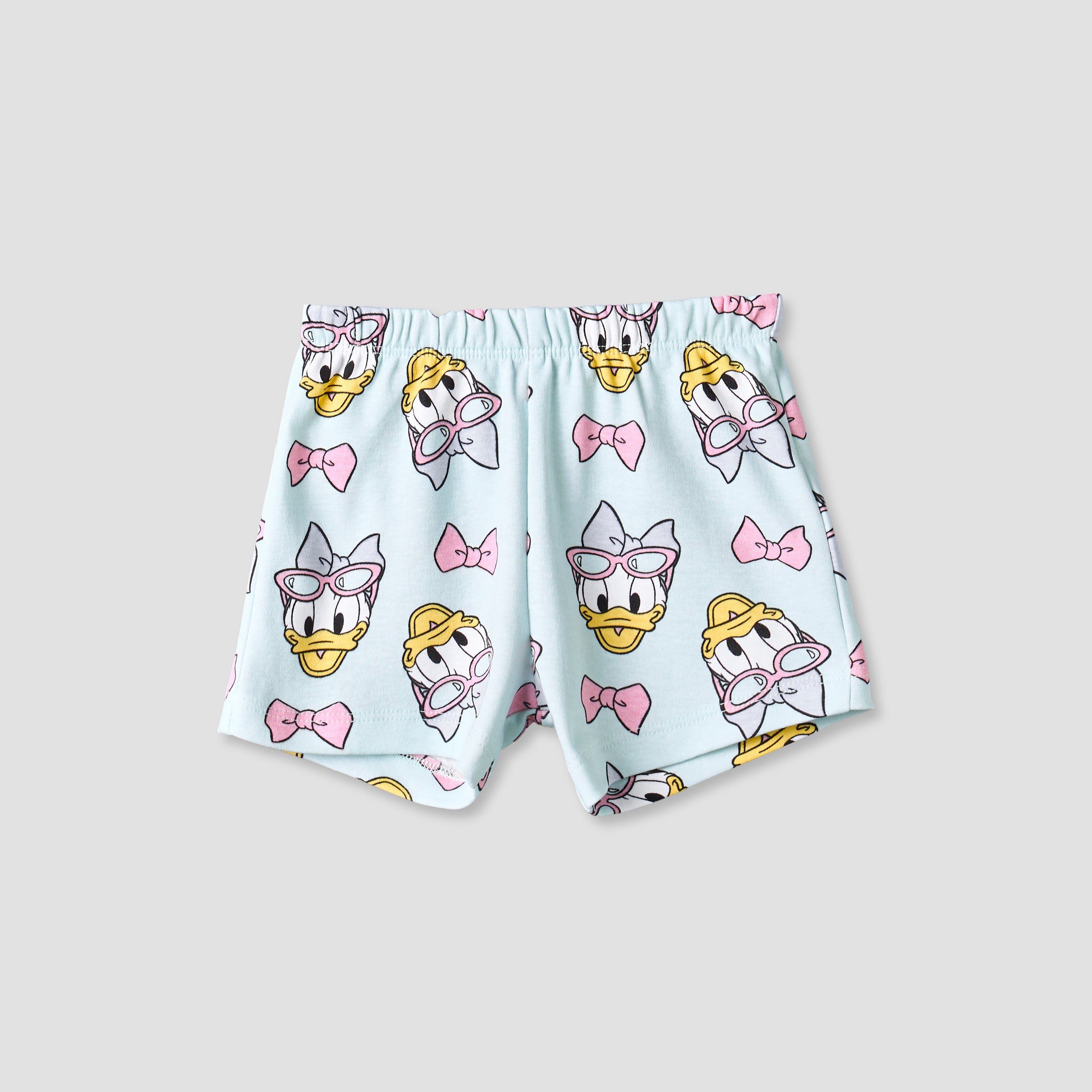 Disney Crew Neck Short Sleeve T-shirt and Shorts Set with Daisy Duck Print