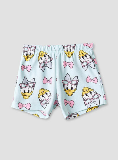 Disney Crew Neck Short Sleeve T-shirt and Shorts Set with Daisy Duck Print-baby-girls-clothing-setsandcoords-image-4