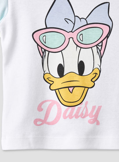 Disney Crew Neck Short Sleeve T-shirt and Shorts Set with Daisy Duck Print-baby-girls-clothing-setsandcoords-image-8