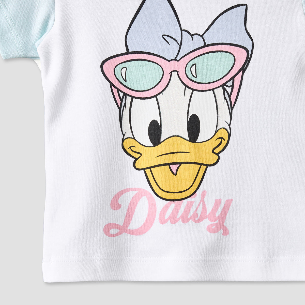 Disney Crew Neck Short Sleeve T-shirt and Shorts Set with Daisy Duck Print
